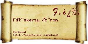 Fáskerty Áron névjegykártya